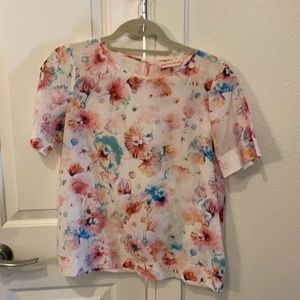 Rebecca Taylor Floral Short Sleeve Shirt